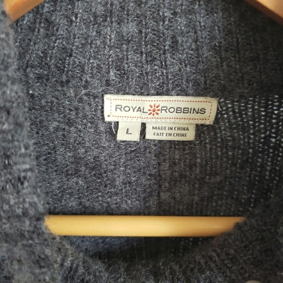 Royal Robbins Long Zippered Wool Blend Sweater Coat Size Large - Picture 4 of 5